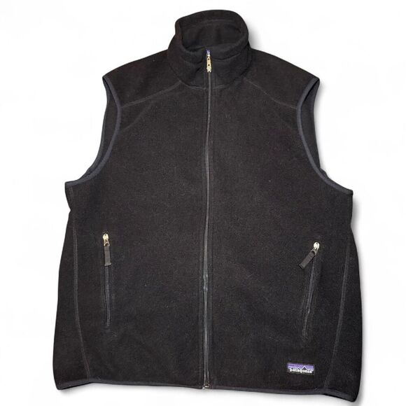 Patagonia Synchilla Black Fleece Vest Men’s Large – Outdoor Zip-Up Sleeveless - Picture 1 of 5